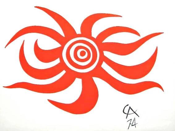 “Sunburst” Lithograph in Colors, c.1974, Edition:Limited, Plate Signed, 20x26” $450-