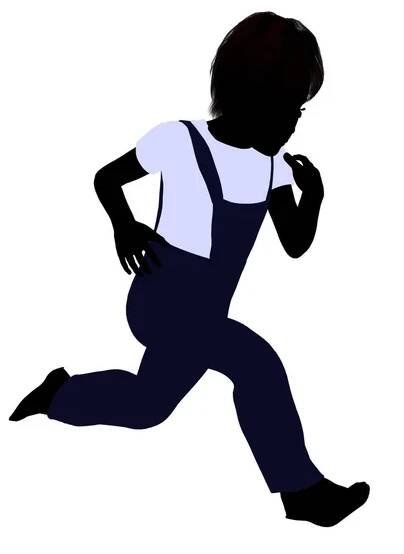 Kavkazská chlapec ilustrace silhouette — Stock obrázek