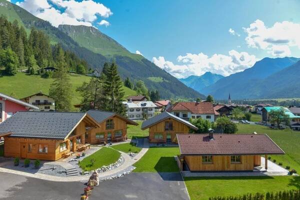 Pohled zvenku, Ferienhutten Lechtal Chalets in Elbigenalp