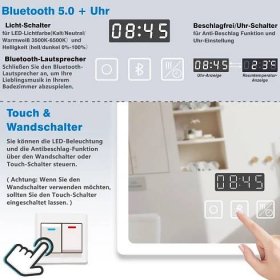 LED Spiegel mit Bluetooth 80×60cm Uhr | Kaufland.de