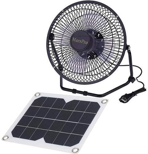 Solar Ventilator 5.2W USB Solar Panel Powered Portable Fan for Cooling Ventilation Outdoor Home Travelling Chicken House Car Ventilation System 8 Inch