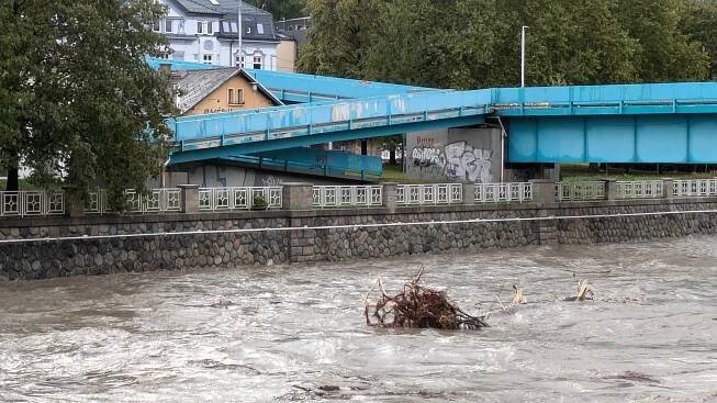 Ostrava, Ostravice, povodně, neděle ráno 15. 9. 2024