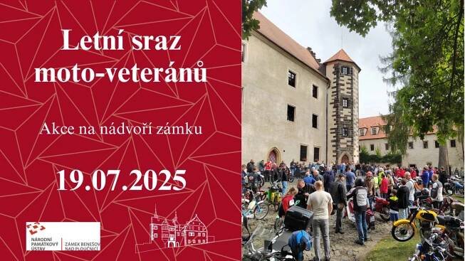 Letní sraz moto-veteránů na zámku Benešov nad Ploučnicí - Benešov nad Ploučnicí
