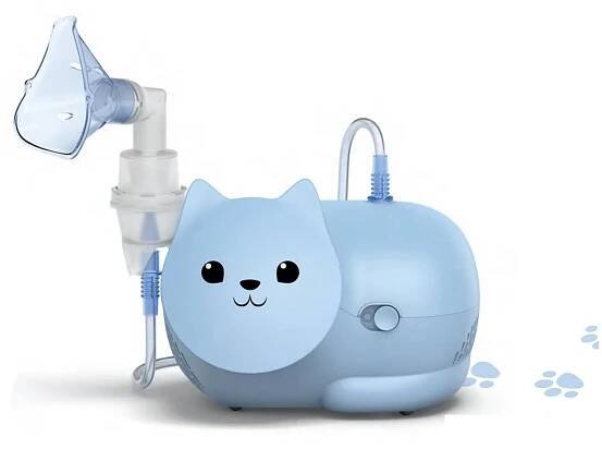 Kompresorový inhalátor OMRON Nami Cat C303K, modrý - Zánovní  - Lékárna a zdraví