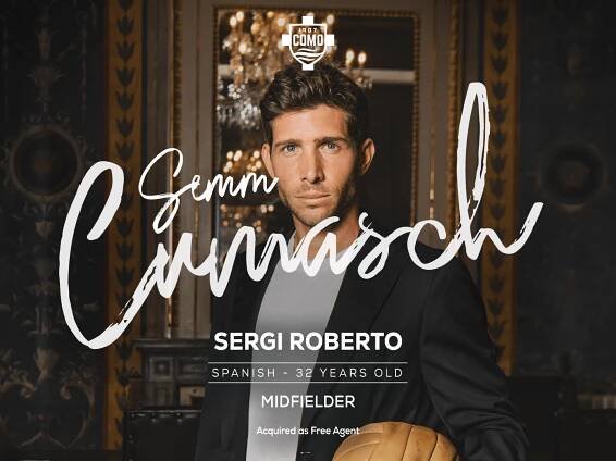 Como 1907 Signs former Barcelona Captain Sergi Roberto