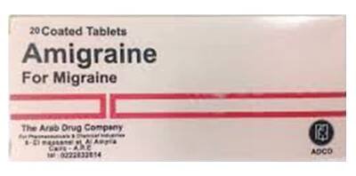 Amigraine ADCO ( Ergotamine 1 mg + Caffeine 100 mg + Metamizole 300 mg ) 30 tablets
