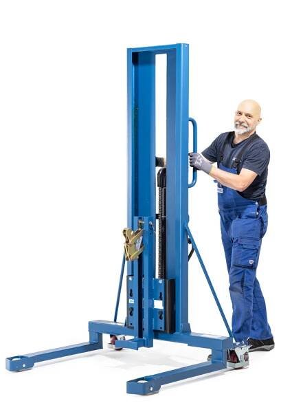 Sudová zdvižka Servo, na 60- a 200litrové ocelové sudy, široký podvozek, výška zdvihu 0-1390 mm - 1