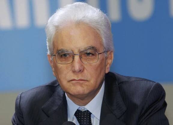 Sergio Mattarella attends a meeting in Rome
