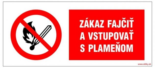 Stitky.sk - Zákaz fajčiť a vstupovať s plameňom - výrobné štítky, eloxované štítky, ovládacie panely, akýkoľvek štítok pre
