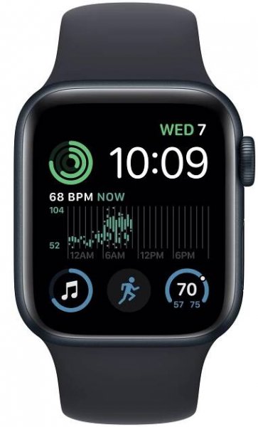 Apple Watch SE 2022 GPS + Cellular 40 mm, temně inkoustový hliník s temně inkoustovým sportovním řemínkem
