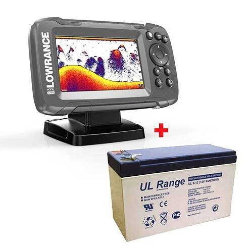 Lowrance Echolot HOOK2 4x Bullet Skimmer + Baterie AKČNÍ SET - Rybářské potřeby Rybina