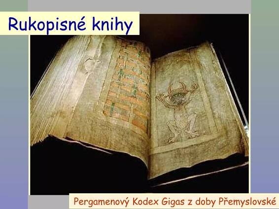 Rukopisné knihy Pergamenový Kodex Gigas z doby Přemyslovské 