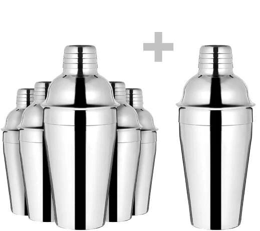 (6 kusů) - Šejkr na koktejly - nerezová ocel - 550 ml
