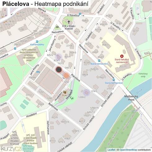 Mapa Plácelova - Firmy v ulici.