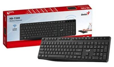 Genius KB-7200, klávesnice AAA, CZ/SK, 2.4 [Ghz], bezdrátová, černá