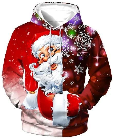 Pánská vánoční vtipná mikina s kapucí Santa Claus s potiskem mikina podzimní návrhář s dlouhým rukávem oversized oblečení kreslená mikina s kapucí pro muže
