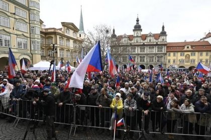 Demonstrace zemědělců, kterou organizuje Odborový svaz pracovníků zemědělství a výživy - Asociace samostatných odborů ČR, 19. února 2024, Praha. 