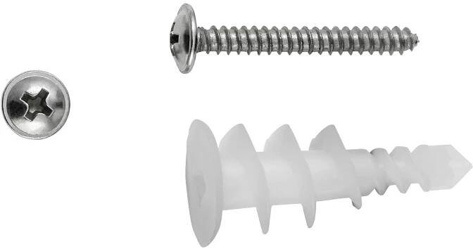 LUX Sada plastových hmoždinek do sádrokartonu 14 mm x 32 mm se šrouby, 4 ks