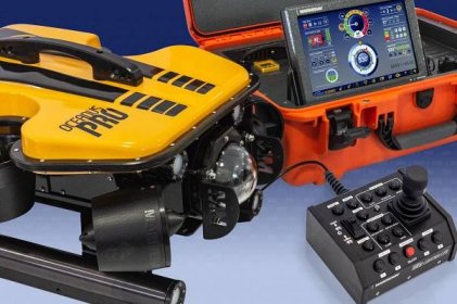 Responsive ROV hand controllers. Rugged topside ROV control hub. Touch-sensitive software.