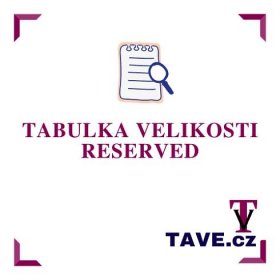 Reserved tabulka velikosti » TAVE.cz