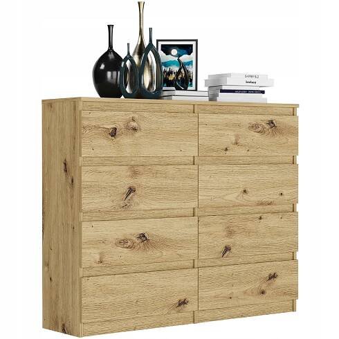 Moderní KOMODA 120 CM 8 ZÁSUVEK PL R-120-S8 ARTISAN Hloubka nábytku 40 cm