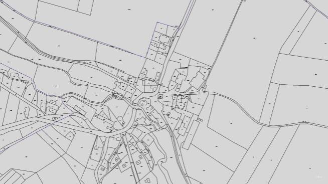 Katastrální mapy pozemků a čísla parcel obce 