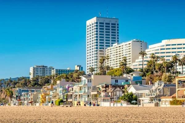 pláž santa monica los angeles kalifornie - santa monica - stock snímky, obrázky a fotky
