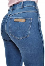 WRANGLER regular kalhoty SLIM blue CAITLIN W25 L34 Říznutí úzké džíny