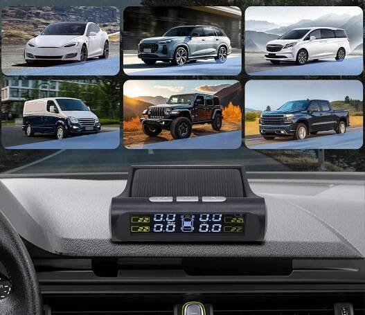 SOLÁRNÍ 4x TPMS SENZOR TLAKU A TEPLOTY PNEUMATIK V KOLECH LCD SMART Kód výrobce T1W-AA