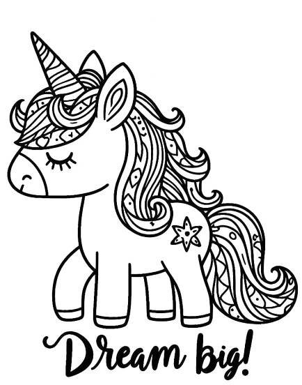 Cute Little Unicorn coloring page