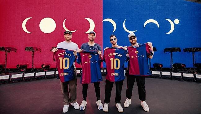 Coldplay Unites With Spotify and FC Barcelona To Release a Special El Clásico Shirt, Merch Collection, and Matchday Playlist — Spotify