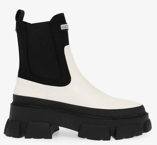 Steve Madden Černo-bílé dámské kožené chelsea boty Steve Madden
