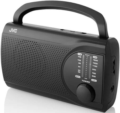 Síťové a bateriové rádio AM, FM JVC RA-E321 Barva stříbrná