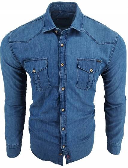 PÁNSKÁ DŽÍNOVÁ KOŠILE INDIGO JEANS 2026 L 41/42 Značka žádná značka