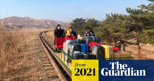 Russian diplomats leave North Korea on hand-powered rail trolley