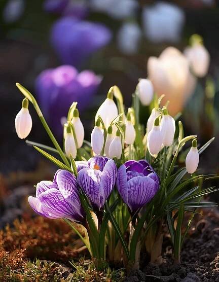 Snowdrops and crocus