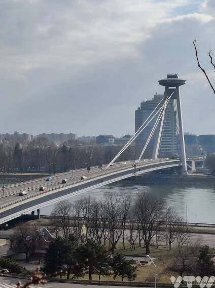 Bratisalve bridge across the Danube and UFO