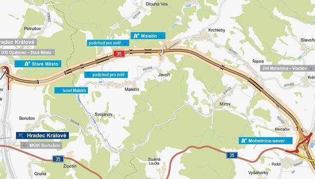 Budoucí úsek D35 mezi Mohelnicí a Starým Městem se má začít stavět příští rok.