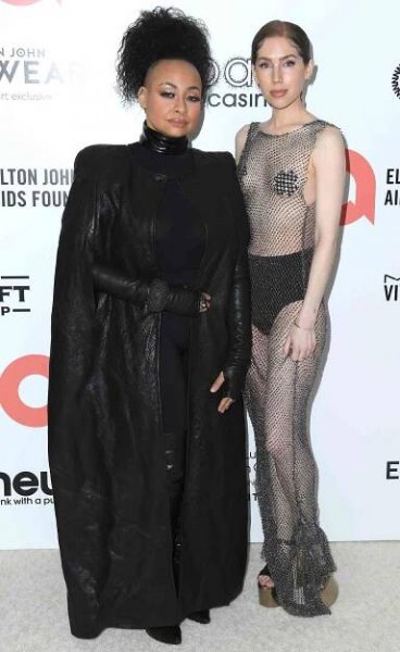 Raven-Symoné, Miranda Pearman-Maday arrives at the Elton John AIDS Foundation's 30th Annual Academy Awards Viewing Party on March 27, 2022 in West Hollywood, California