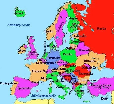 Evropa Státy Mapa | MAPA