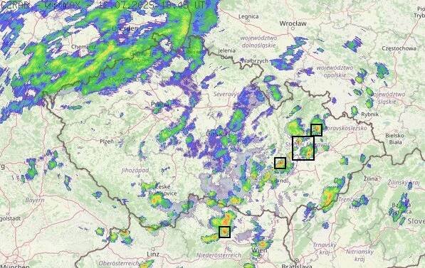 Moravský Beroun – 5.54 km od Moravského Berouna je možný výskyt bouřky - Olomouc, Olomoucký