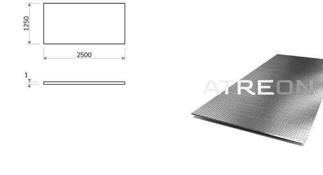 Nerezový plech dekor 5WL - 1,25x2,5 m, tloušťka 1 mm + fólie