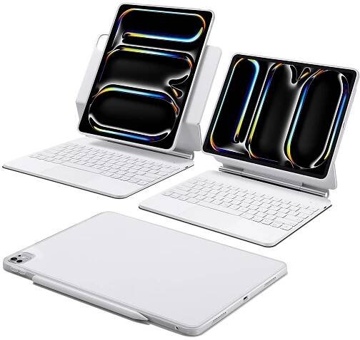 Pouzdro s klávesnicí pro iPad Pro 13 (2024) ESR 6В023 360 bílé QWERTZ