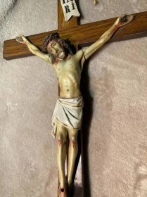 Ježíš Kristus - nádherná stará plastika v původní polychromii  - Starožitnosti a umění