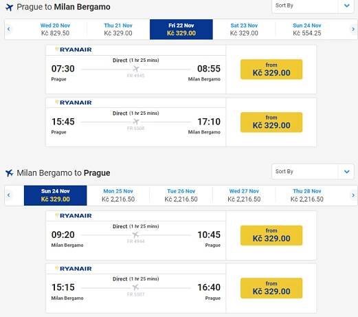 Výprodej Ryanairu na prodloužené víkendy z Prahy. Letenky od 518 Kč