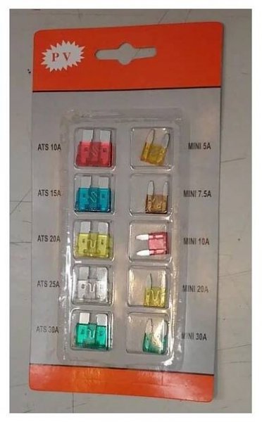 sada pojistek ATS, MINI 5+5 10ks OCT