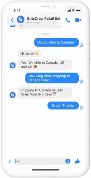 Retail chatbot FAQ
