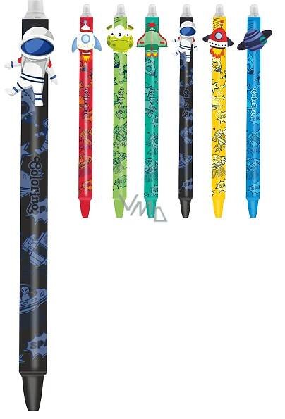 Colorino rubberized pen Space Life black, blue refill 0,5 mm - VMD parfumerie - drogerie