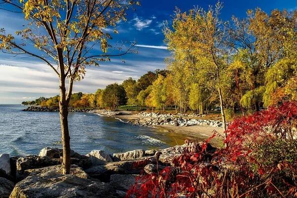 Jezero Ontario, Kanada, Hdr, Podzim