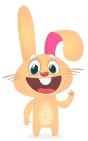 Cartoon Rabbit Character. Vektorová ilustrace. Velikonoce. Izolováno na bílém — Ilustrace